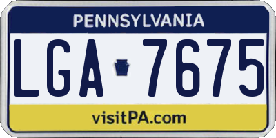 PA license plate LGA7675