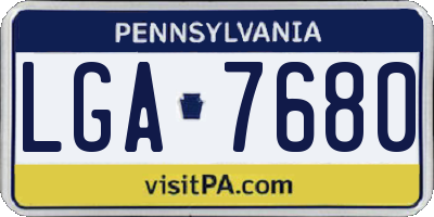 PA license plate LGA7680