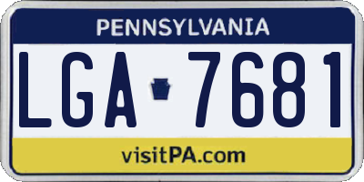 PA license plate LGA7681