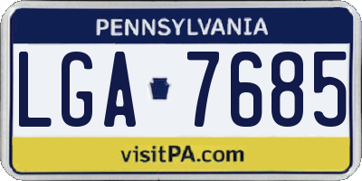 PA license plate LGA7685