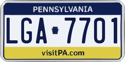PA license plate LGA7701