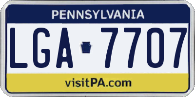 PA license plate LGA7707