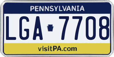 PA license plate LGA7708