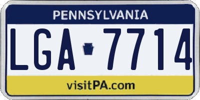PA license plate LGA7714