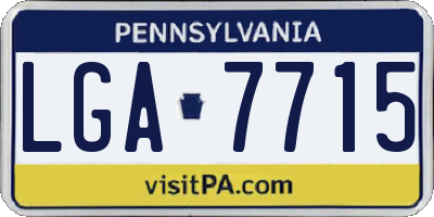 PA license plate LGA7715