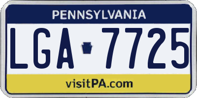 PA license plate LGA7725