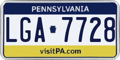 PA license plate LGA7728