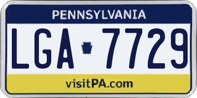 PA license plate LGA7729