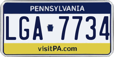 PA license plate LGA7734