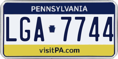 PA license plate LGA7744