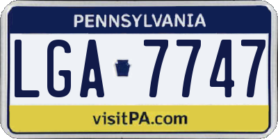 PA license plate LGA7747