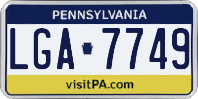 PA license plate LGA7749