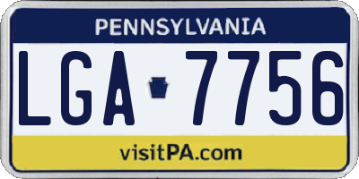 PA license plate LGA7756