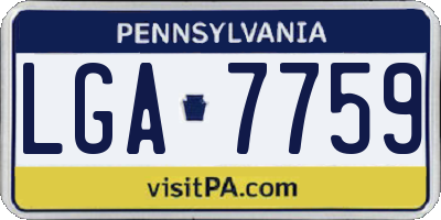 PA license plate LGA7759