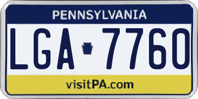 PA license plate LGA7760