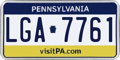 PA license plate LGA7761