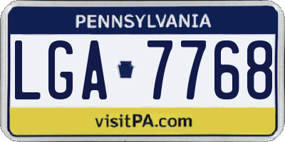 PA license plate LGA7768