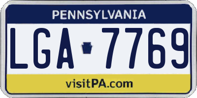 PA license plate LGA7769