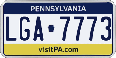 PA license plate LGA7773