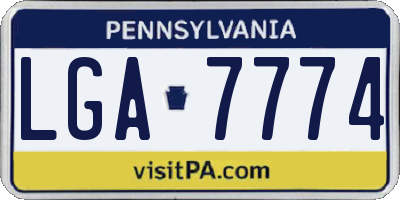 PA license plate LGA7774