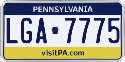 PA license plate LGA7775