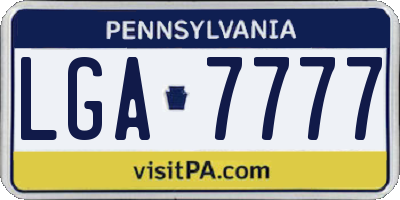 PA license plate LGA7777