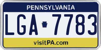 PA license plate LGA7783