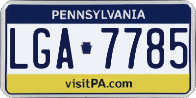 PA license plate LGA7785