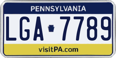 PA license plate LGA7789