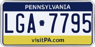 PA license plate LGA7795