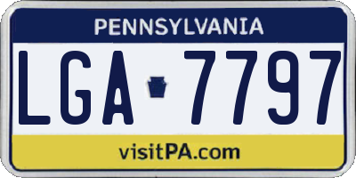 PA license plate LGA7797