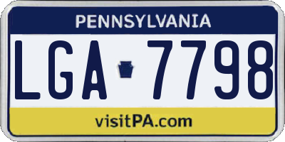 PA license plate LGA7798