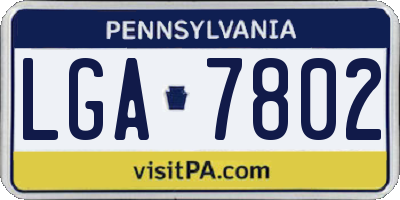 PA license plate LGA7802