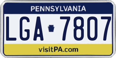 PA license plate LGA7807