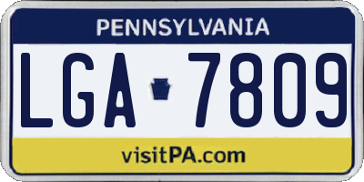 PA license plate LGA7809