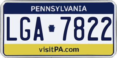 PA license plate LGA7822