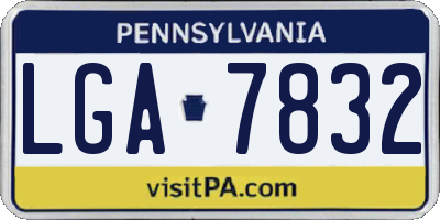 PA license plate LGA7832