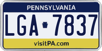 PA license plate LGA7837