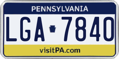 PA license plate LGA7840