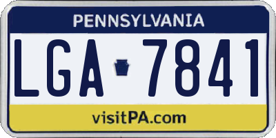 PA license plate LGA7841