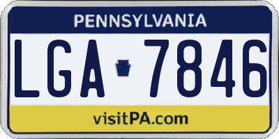 PA license plate LGA7846