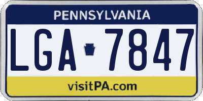 PA license plate LGA7847