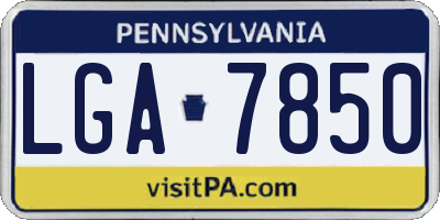 PA license plate LGA7850