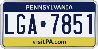 PA license plate LGA7851