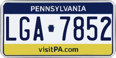 PA license plate LGA7852