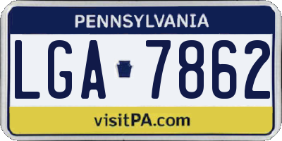 PA license plate LGA7862