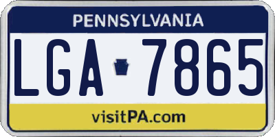 PA license plate LGA7865