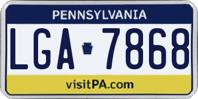 PA license plate LGA7868