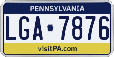 PA license plate LGA7876