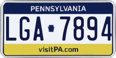 PA license plate LGA7894